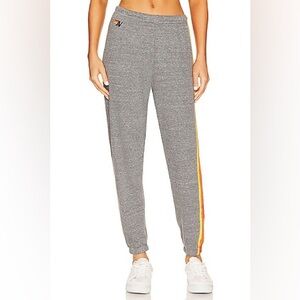 Aviator Nation Gray Joggers with Orange Stripe